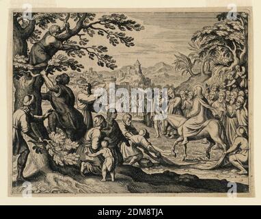 Entrée du Christ à Jérusalem, Michel Lasne, français, ca. 1590 - 1667, gravure sur papier, France, env. 1650, Imprimer Banque D'Images