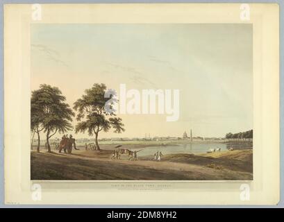 Partie de la ville Noire, Madras, du 'paysage oriental: Vingt-quatre vues à Hindoostan', Thomas Daniell, britannique, 1749 - 1840, aquatinte de couleur sur papier, Londres, Angleterre, imprimé Banque D'Images