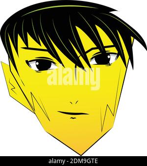 Face homme anime Illustration de Vecteur