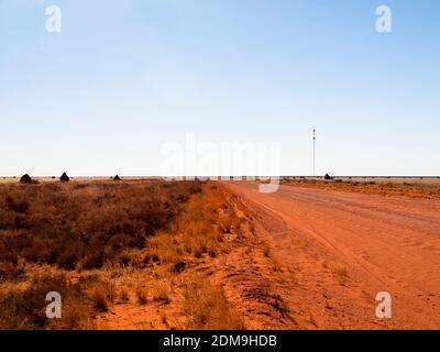 La route non scellée de Tanami traverse le désert reculé de Tanami, territoire du Nord. Banque D'Images