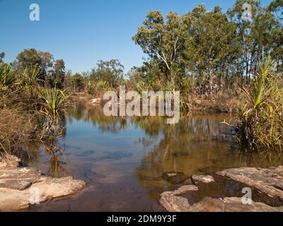 Hann River Crossing, station Mt Elizabeth, Gibb River Road, Kimberley. Banque D'Images