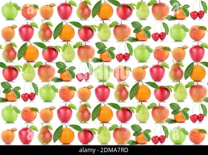 Früchte Hintergrund Apfel Frucht Äpfel Orange Aprikose Orangen Kirschen Birne Obst Banque D'Images