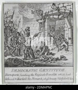 Democracy, or a Sketch o, James Gillray, 1756 – 1815, Heidi Humphrey, Etching support: Papier à colombe blanc posé sur papier à colombe beige, Londres, Angleterre, Angleterre, 1800, conception graphique, Imprimer Banque D'Images