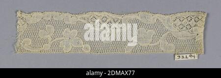 Fragment, Moyen: lin technique: Dentelle bobinée, style méchlin, Belgique, 18ème siècle, dentelle, fragment Banque D'Images