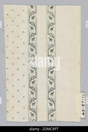 Échantillon, Moyen : coton technique : imprimé sur toile unie, États-Unis, 1850–1900, textile imprimé, teint et peint, échantillon Banque D'Images