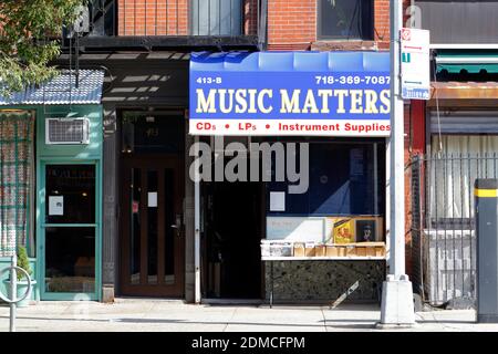 Music Matters, 413 7th Ave, Brooklyn, New York. New York photo d'un magasin de disques dans le quartier de Park Slope. Banque D'Images