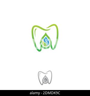 Design naturel pour soins dentaires concept Icon avec gouttelettes. Modèle de conception de vecteur de soins dentaires. Illustration vectorielle EPS.8 EPS.10 Illustration de Vecteur