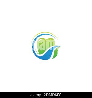 Nature design for dental care icon concept design with leaf and tooth. Tooth and leaf dental care vector design template. Vector illustration EPS.8 EP Illustration de Vecteur