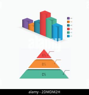 Diagramme à barres concept des éléments d'infographie avec éléments d'étape. Éléments graphiques commerciaux créatifs. Éléments graphiques d'entreprise. Illustration de Vecteur