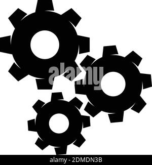 Silhouette mécanique Gears Icon Vector dans un style moderne et plat pour le web, le graphisme et le design mobile. Vecteur d'icône de vitesses mécaniques isolé sur blanc Illustration de Vecteur