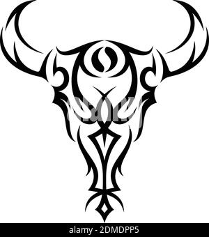 Meilleure illustration de silhouette créative tête bison tribal design concept. Faune animale simple. Illustration vectorielle EPS.8 EPS.10 Illustration de Vecteur