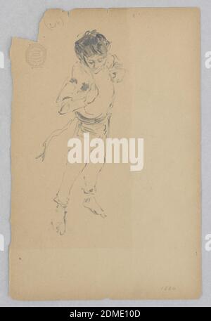 Man, Robert Frederick Blum, cuisine américaine, 1857–1903, Graphite sur papier vélin, dessin d'une figure masculine, États-Unis, 1880, figures, dessin Banque D'Images