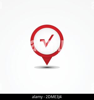 Combinaison créative de symboles mathématiques de racine carrée et de pointeur de carte. Illustration vectorielle EPS.8 EPS.10 Illustration de Vecteur