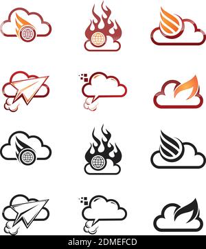 Logo Cloud. Logo Cloud Business. Flamme du Cloud Illustration de Vecteur