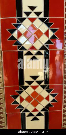 Niche décorative dans une arcade, Grande Mosquée Sultan Qaboos, Muscat, Oman Banque D'Images
