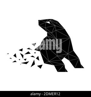 Silhouette géométrique d'ours isolée sur fond blanc. Logo Bear Illustration de Vecteur