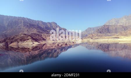 Barrage de Wadi Dayqah à Qurayyat, Oman. Banque D'Images