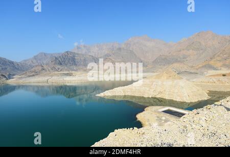 Barrage de Wadi Dayqah à Qurayyat, Oman. Banque D'Images