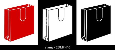Jeu d'icônes. Sac-cadeau en carton. Cadeaux de Noël. Icône. Vecteur minimaliste Illustration de Vecteur
