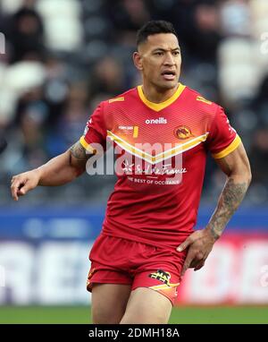 Photo du dossier datée du 01-03-2020 du Folau d'Israël des Catalans Dragons Banque D'Images
