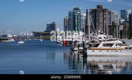 Le Vancouver Skyline de la Marina Banque D'Images