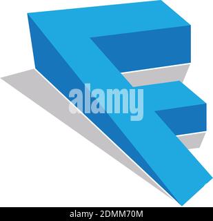 Letter F logo concept design with a shadow. Letter company 3d vector icons such logo. This is a logo for a small company. Vector illustration EPS.8 EP Stock Vector