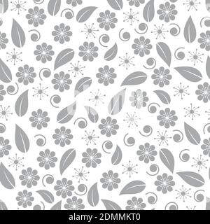 Motif fleuri effet bounteur sans couture, vectoriel et original. Fleurs et feuilles de luxe en fleurs et en arrière-plan pour l'impression d'écran Illustration de Vecteur