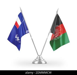 L'Afghanistan et les terres australes et antarctiques françaises ont isolé des drapeaux de table Banque D'Images