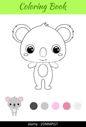 Livre de coloriage petit bébé koala. Page de coloriage pour enfants. Activité éducative pour les enfants d'âge préscolaire et les tout-petits avec un animal mignon. Illustration de Vecteur