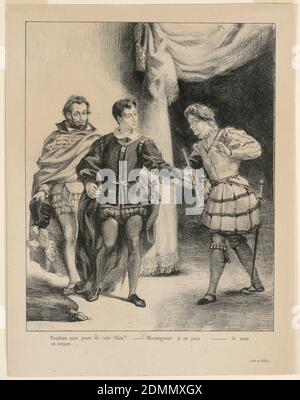 Illustration pour Hamlet : Hamlet et Guildenstern (III,2), Eugène Delacroix, français, 1798 - 1863, Lithographie sur papier, Hamlet et Guildenstern (III,2), France, 1835, imprimé Banque D'Images