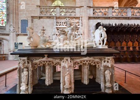 Bourg-en-Bresse (centre-est de la France) : intérieur de l'église du monastère royal de Brou l'église est un chef-d'œuvre du style flamboyant de Banque D'Images