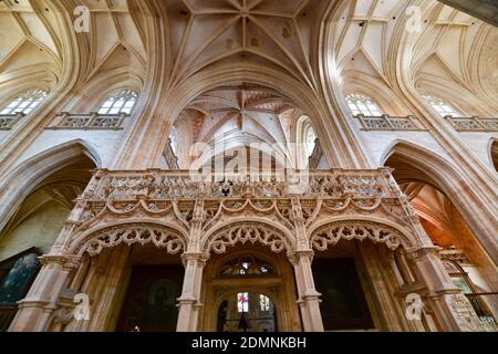 Bourg-en-Bresse (centre-est de la France) : intérieur de l'église du monastère royal de Brou l'église est un chef-d'œuvre du style flamboyant de Banque D'Images