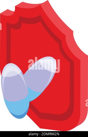 Icône de pilules cardiaques saines. Isométrique de pilules de coeur sain vecteur icône pour la conception de Web isolé sur fond blanc Illustration de Vecteur