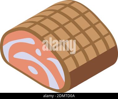 Icône de viande de bacon. Isométrique de l'icône de vecteur de viande de bacon pour la conception de toile isolée sur fond blanc Illustration de Vecteur