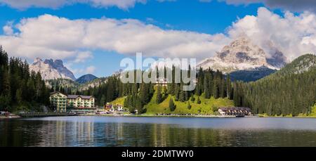 Misurina Lake in Auronzo di Cadore, Italy Stock Photo