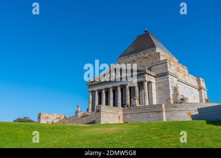 MELBOURNE, AUSTRALIE, 31 DÉCEMBRE 2019 : temple du souvenir à Melbourne, Australie Banque D'Images