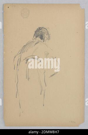 Man, Robert Frederick Blum, cuisine américaine, 1857–1903, Graphite sur papier vélin, dessin d'une figure masculine, États-Unis, 1880, figures, dessin Banque D'Images