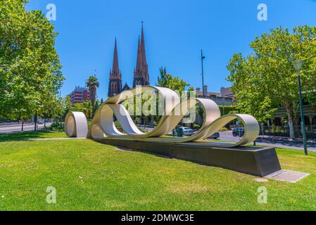 MELBOURNE, AUSTRALIE, 1er JANVIER 2020 : grand monument de pétition à Melbourne, Australie Banque D'Images