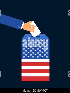 Élection, vote et scrutin aux États-Unis d'Amérique - américain et électeur vote pour le parti politique ou candidat. La démocratie aux États-Unis. VVecto Banque D'Images