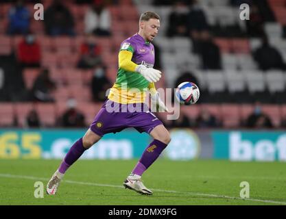 Wycombe Wanderers goalkeeper Ryan Allsop during the Sky Bet Championship match at the Vitality Stadium, Bournemouth. Stock Photo