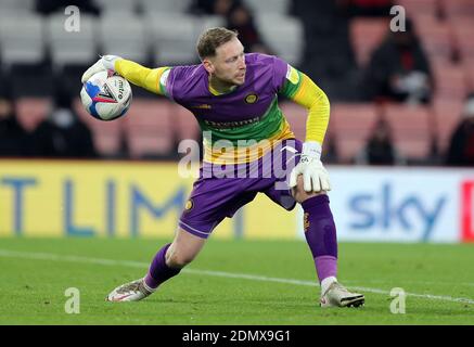 Wycombe Wanderers goalkeeper Ryan Allsop during the Sky Bet Championship match at the Vitality Stadium, Bournemouth. Stock Photo