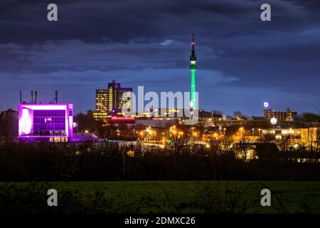 Panorama de la ville de Dortmund avec Inhouse, tour florienne et Westfalenhalle Banque D'Images