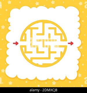 Couleur autour d'un simple labyrinthe. Feuilles de travail pour enfants. Page activité. Puzzle pour enfants. Énigme du labyrinthe. Illustration vectorielle. Sur une étoile magique backgro Illustration de Vecteur