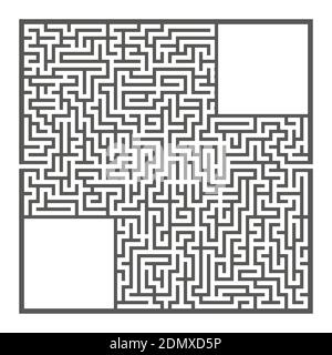 Grand labyrinthe carré difficile. Jeux pour enfants et adultes. Puzzle pour enfants. Tambour de conuntambour de labyrinthe. Illustration vectorielle plate isolée sur fond blanc Illustration de Vecteur
