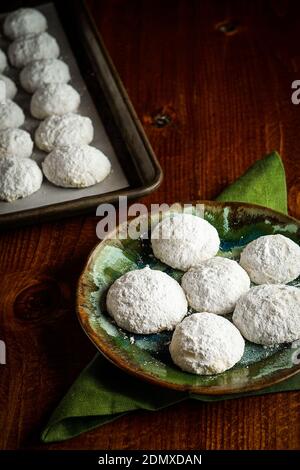 Biscuits de Snowball aux amandes grillées Banque D'Images