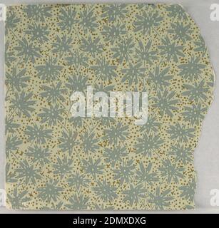Échantillon de flanc, imprimé à la machine sur papier, fonds d'écran fragmentaires provenant d'un livre d'échantillons, y compris les modèles de style esthétique et anglo-Japanese., 72 pages d'échantillons., États-Unis, 1880–90, revêtements muraux, échantillon de flanc Banque D'Images