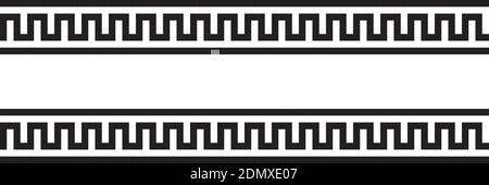Meander et vague. Les frontières de la Grèce antique. Ensemble d'ornements. Illustration de Vecteur