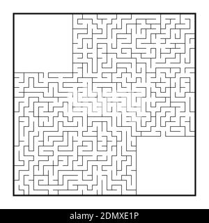 Grand labyrinthe carré difficile. Jeux pour enfants et adultes. Puzzle pour enfants. Tambour de conuntambour de labyrinthe. Illustration vectorielle plate isolée sur fond blanc Illustration de Vecteur