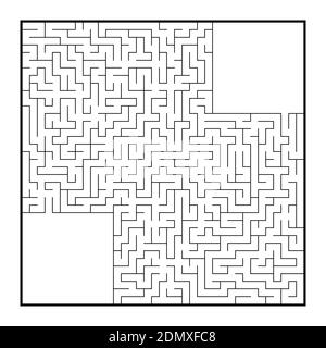 Grand labyrinthe carré difficile. Jeux pour enfants et adultes. Puzzle pour enfants. Tambour de conuntambour de labyrinthe. Illustration vectorielle plate isolée sur fond blanc Illustration de Vecteur