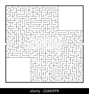 Grand labyrinthe carré difficile. Jeux pour enfants et adultes. Puzzle pour enfants. Tambour de conuntambour de labyrinthe. Illustration vectorielle plate isolée sur fond blanc Illustration de Vecteur